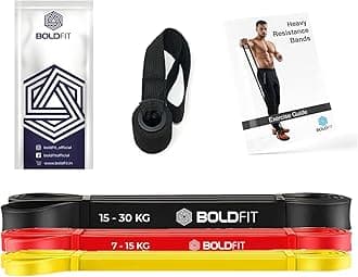 Boldfit Heavy Resistance Band for Workout Set Exercise & Stretching Pull Up Bands for Home Exercise Bands for Gym Men & Women Resistance Bands Loop Bands Toning Bands Resistance Band for Men