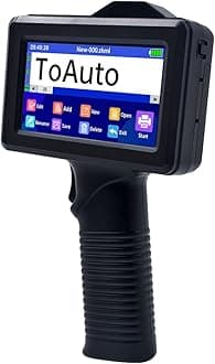 TOAUTO Portable Intelligent Upgraded Handheld Inkjet Printer Gun with 5.6 Inch LED Touch Screen Quick-Drying Inkjet Coding Machine for Code Date Label Industry Design House Usage