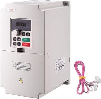 QNK 4KW 5.5HP 220V AC 17A VFD Converter Single to 3 Phase Inverter Variable Frequency Drive for CNC Spindle Motor Speed Controller White