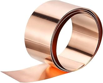 uxcell Copper Flashing 99.95% Pure, 0.5mm Thickness 24 Gauge Copper Roll, 11ft x 6in Copper Sheet Metal Flashing for Contractors DIY Projects, Multiple Size