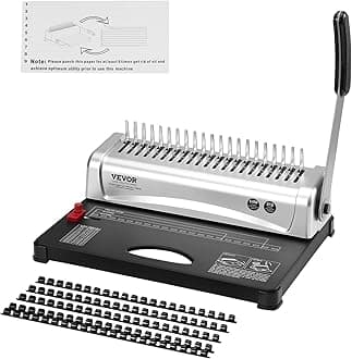 Binding Machine, Comb Binding Machine 21-Holes Binding 450 Sheets, Book Binder Machine with 100 PCS 3/8'' Comb Binding Spines, for Letter Size, A4, A5