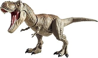 Jurassic World GCT91 Bite & Fight Tyrannosaurus Rex in Larger Scale with Head and Tail Strike Action, Multi-Colour